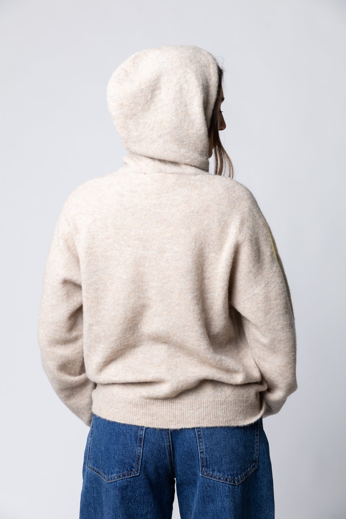 Maglia con cappuccio in alpaca