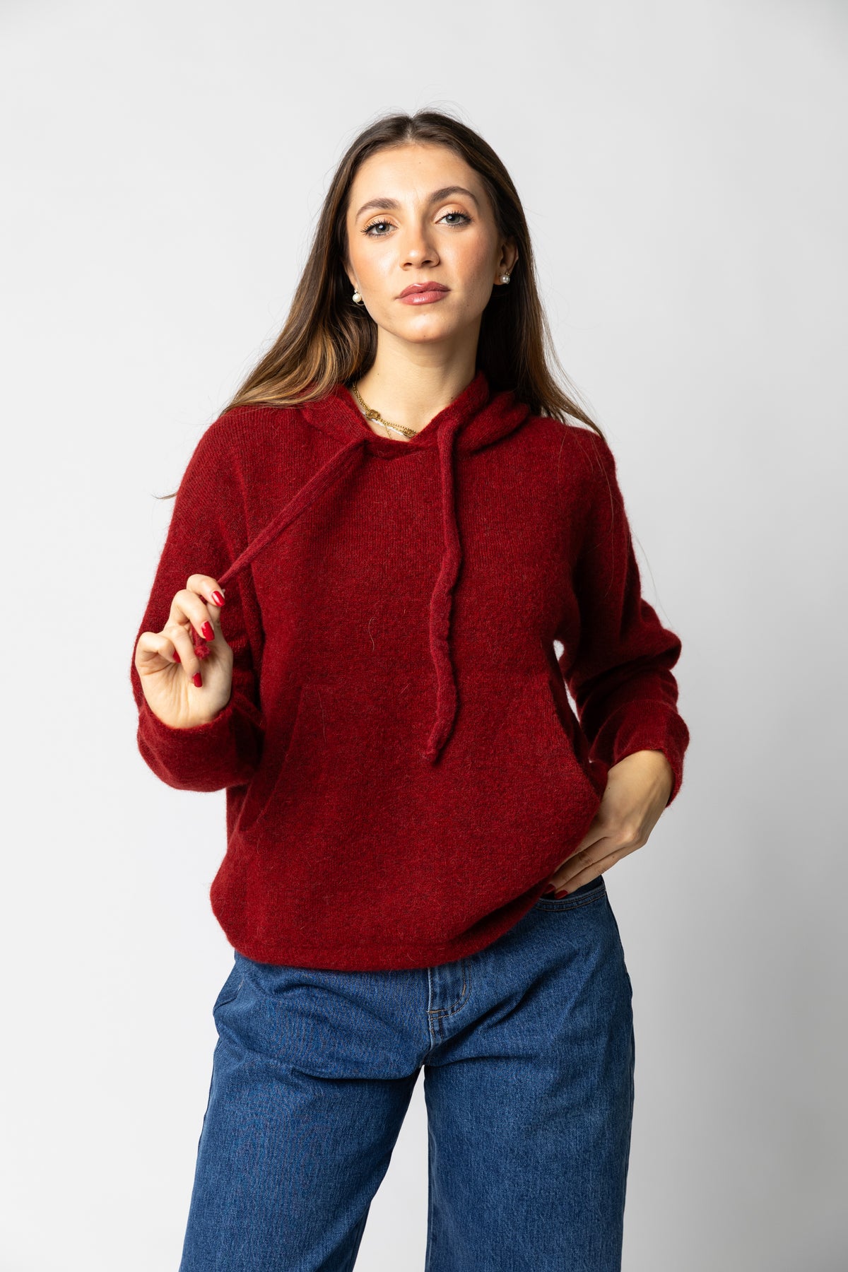 Maglia con cappuccio in alpaca