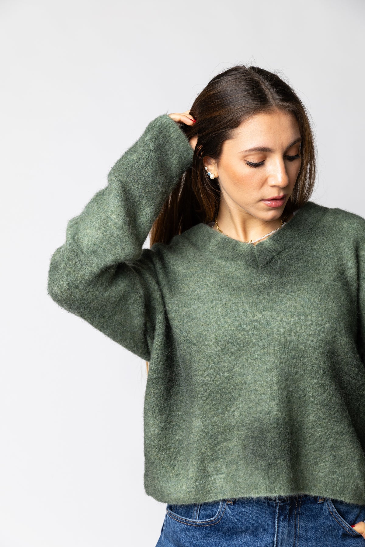 Maglia scollo V sfumata