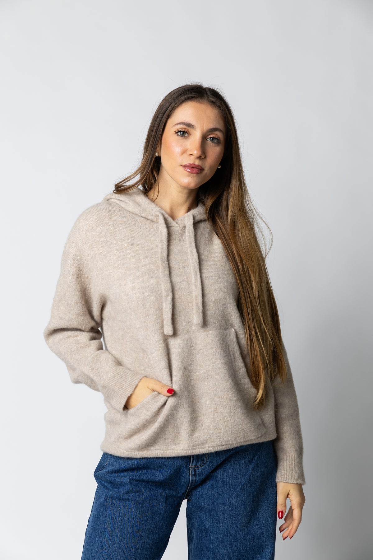 Maglia con cappuccio in alpaca