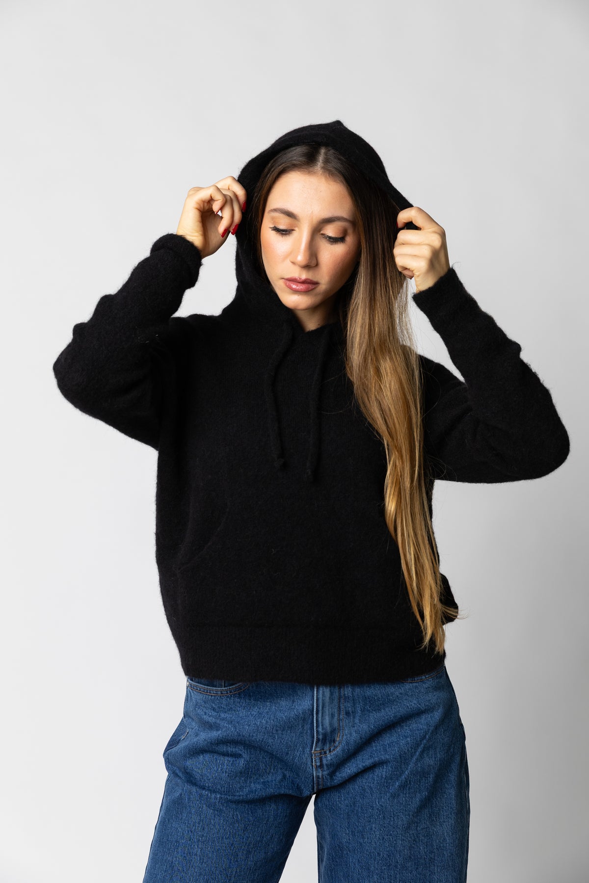 Maglia con cappuccio in alpaca