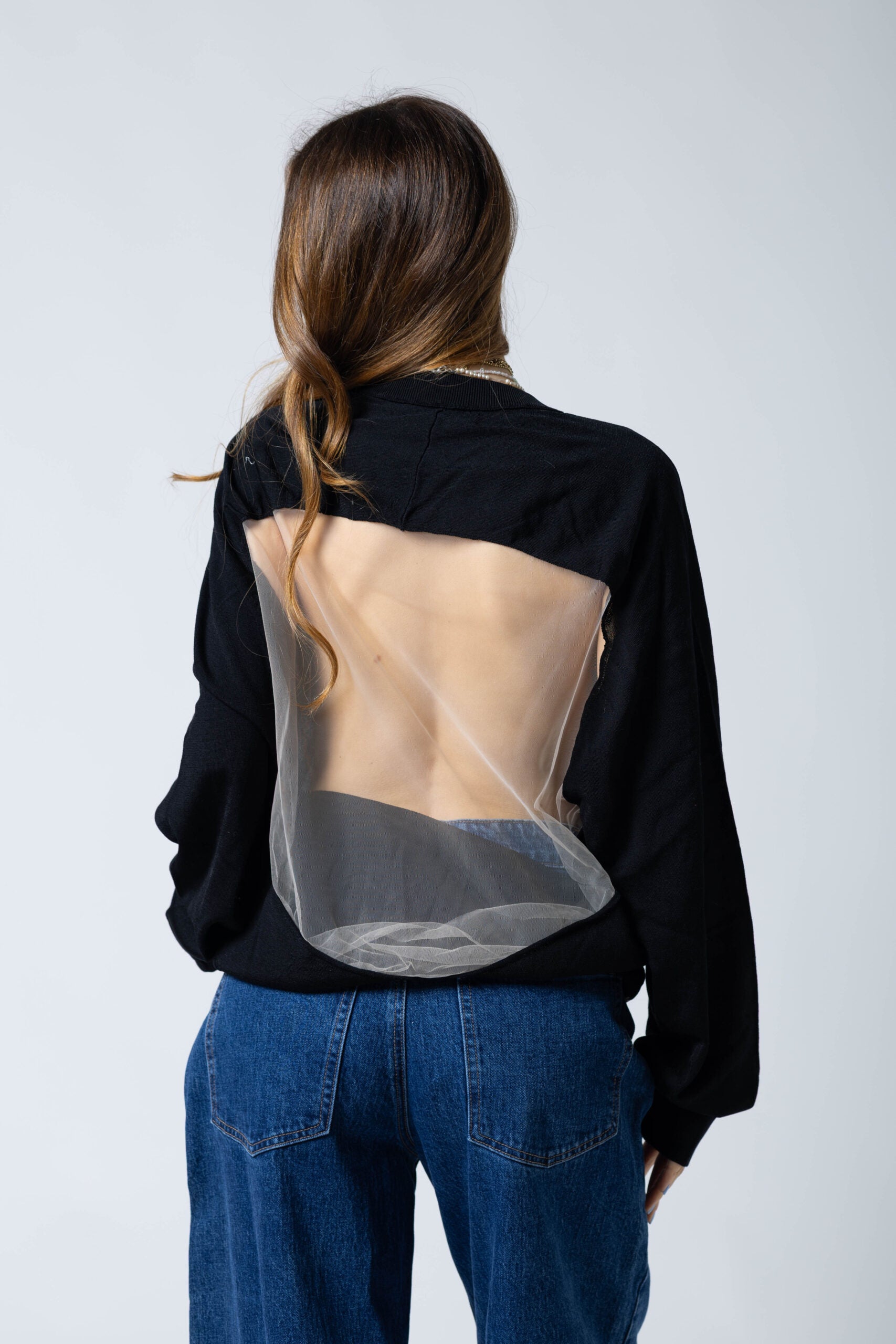Maglia con schiena in voilè