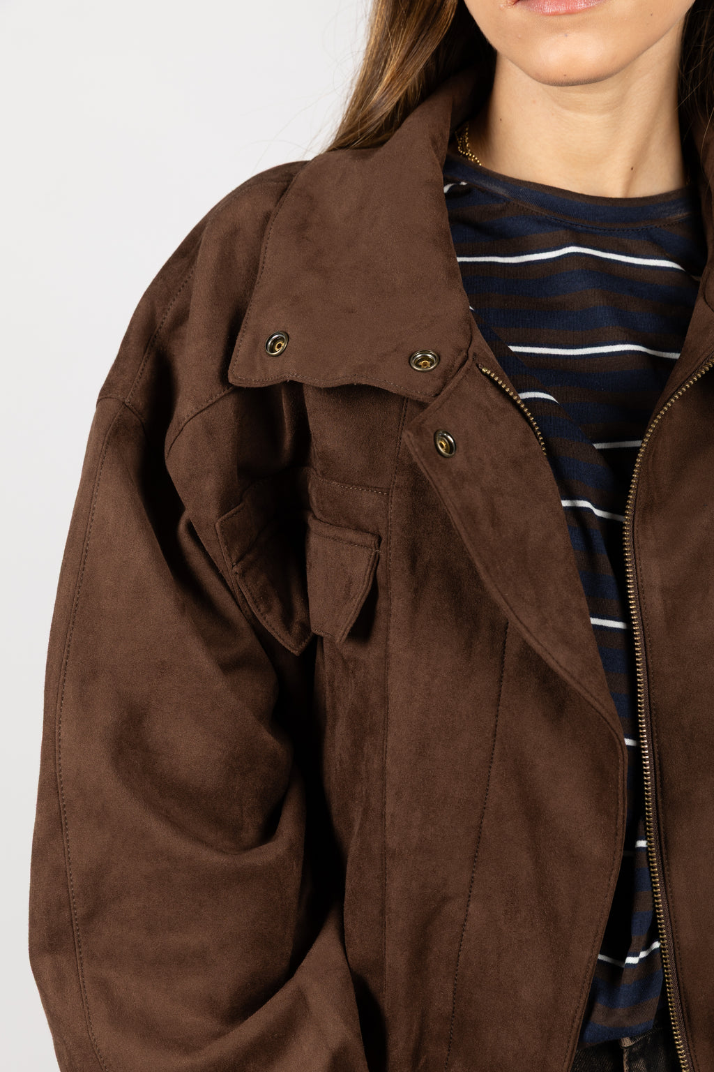 Bomber in suede