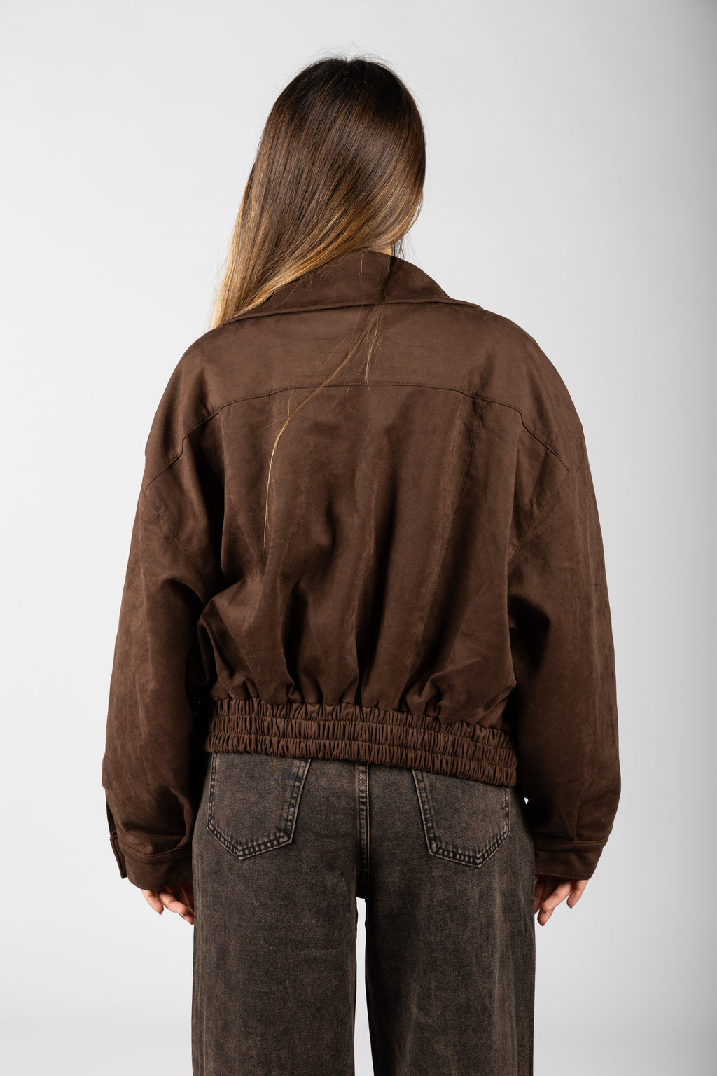 Bomber in suede