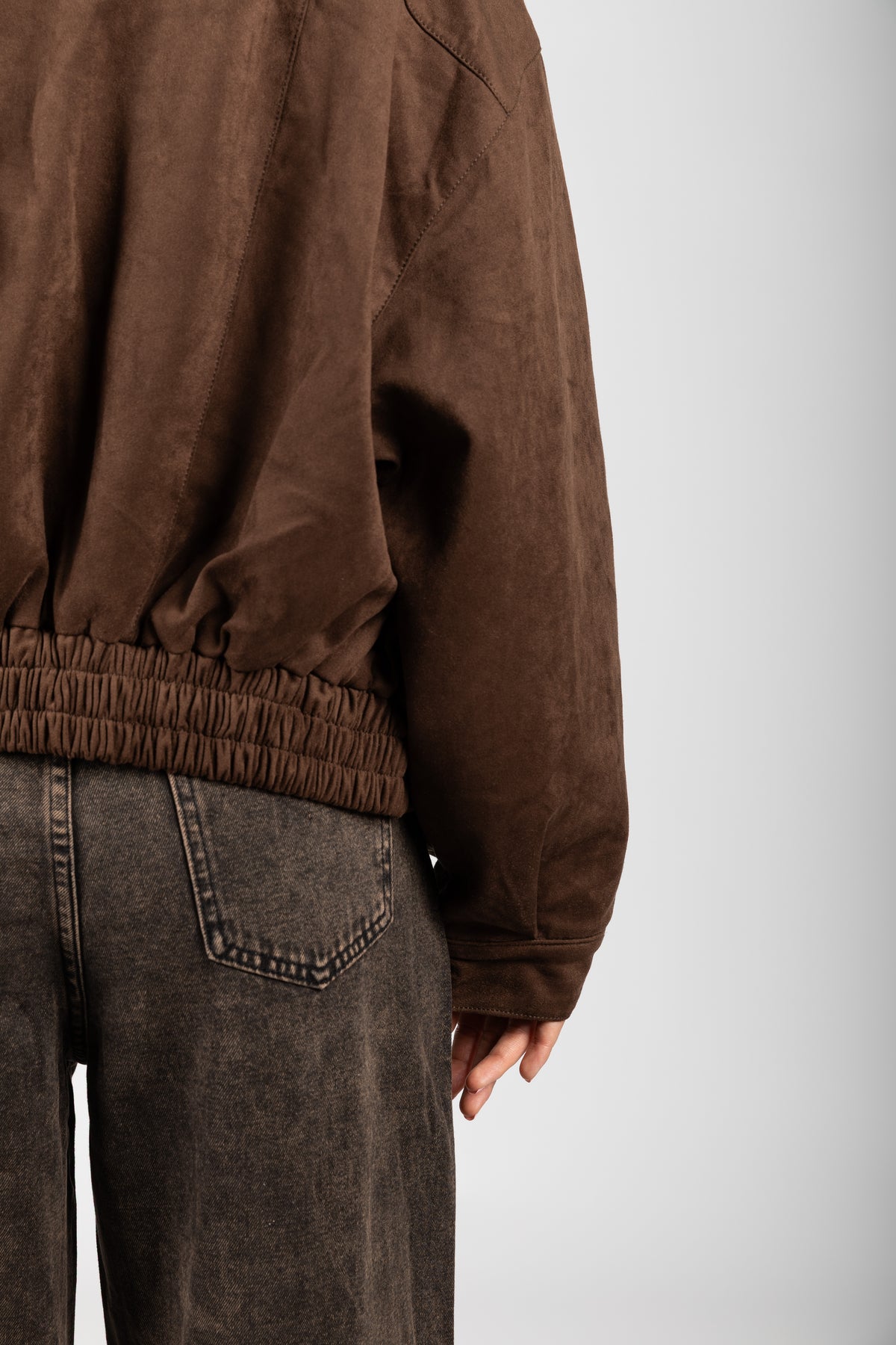 Bomber in suede