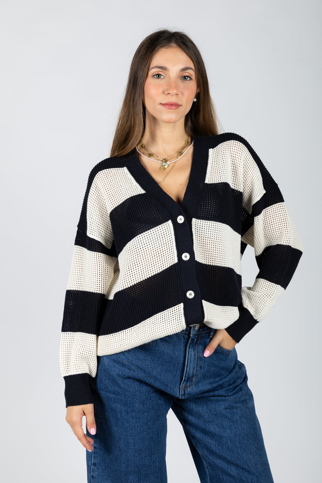 Cardigan a righe