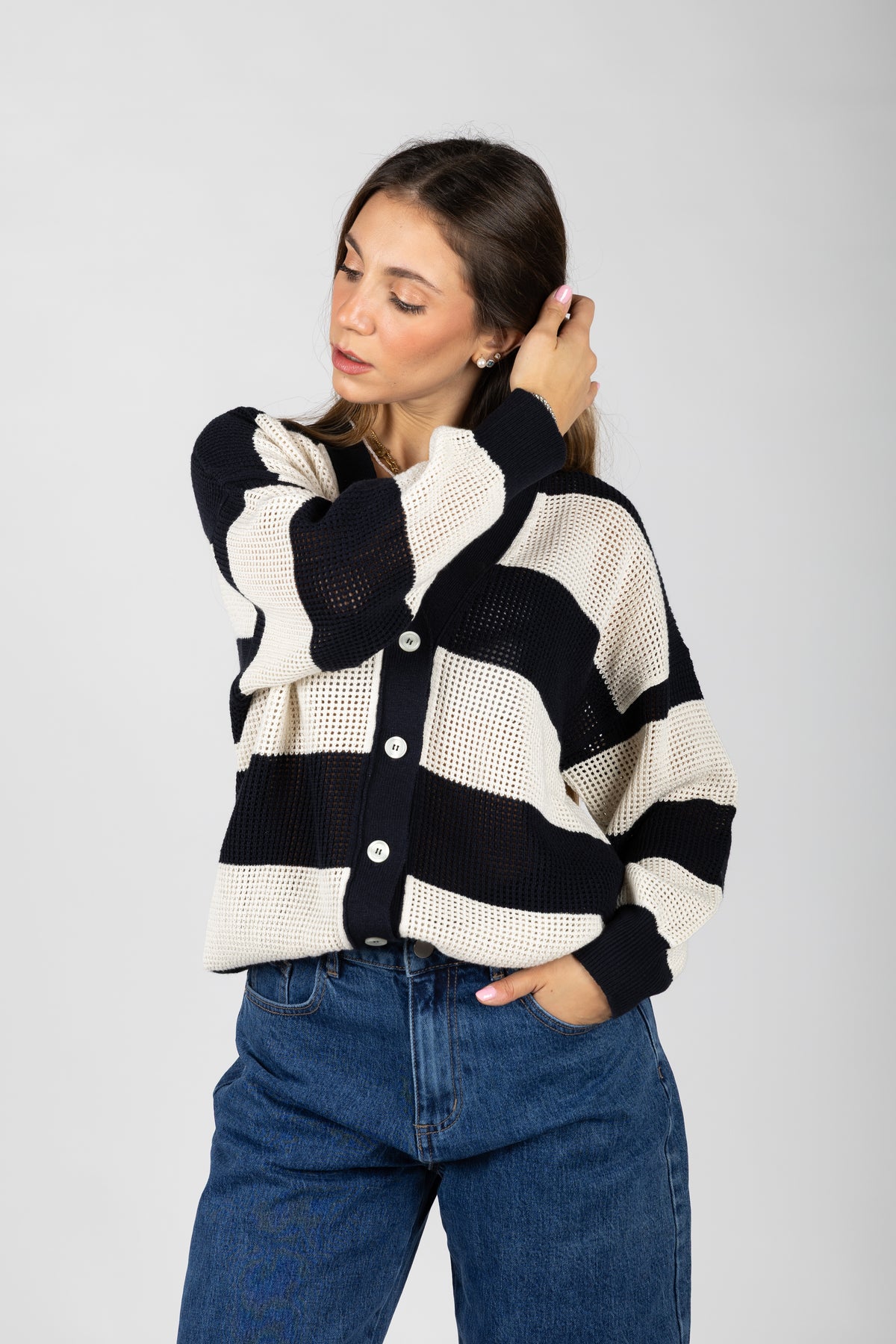 Cardigan a righe
