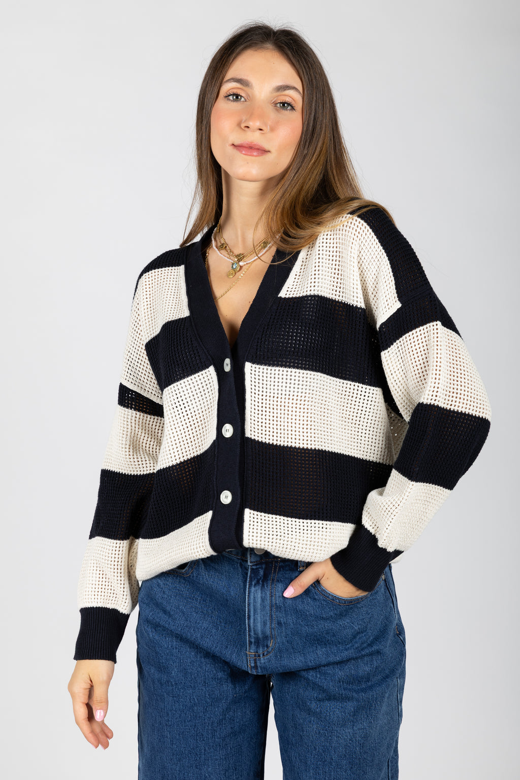 Cardigan a righe
