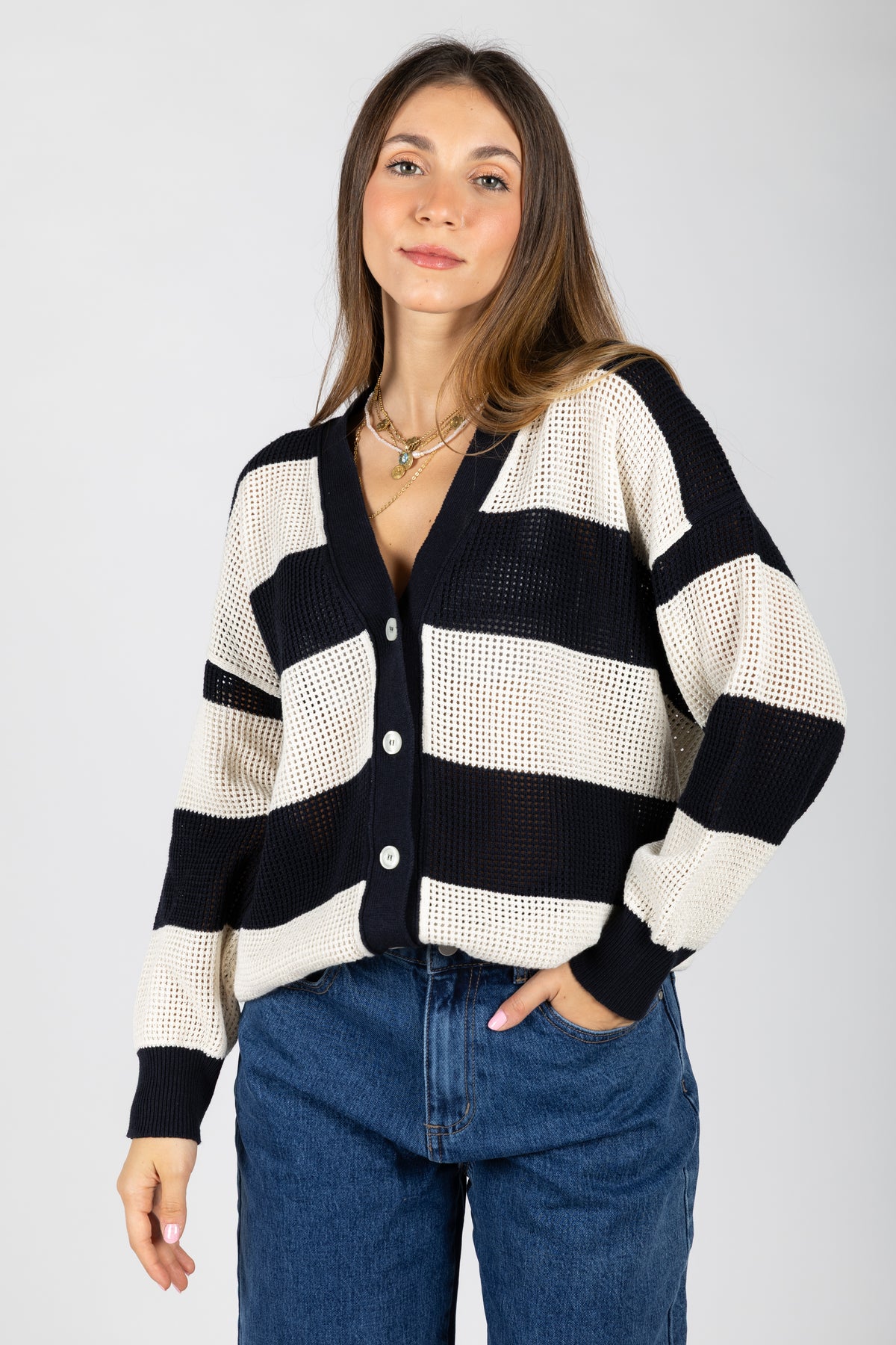 Cardigan a righe