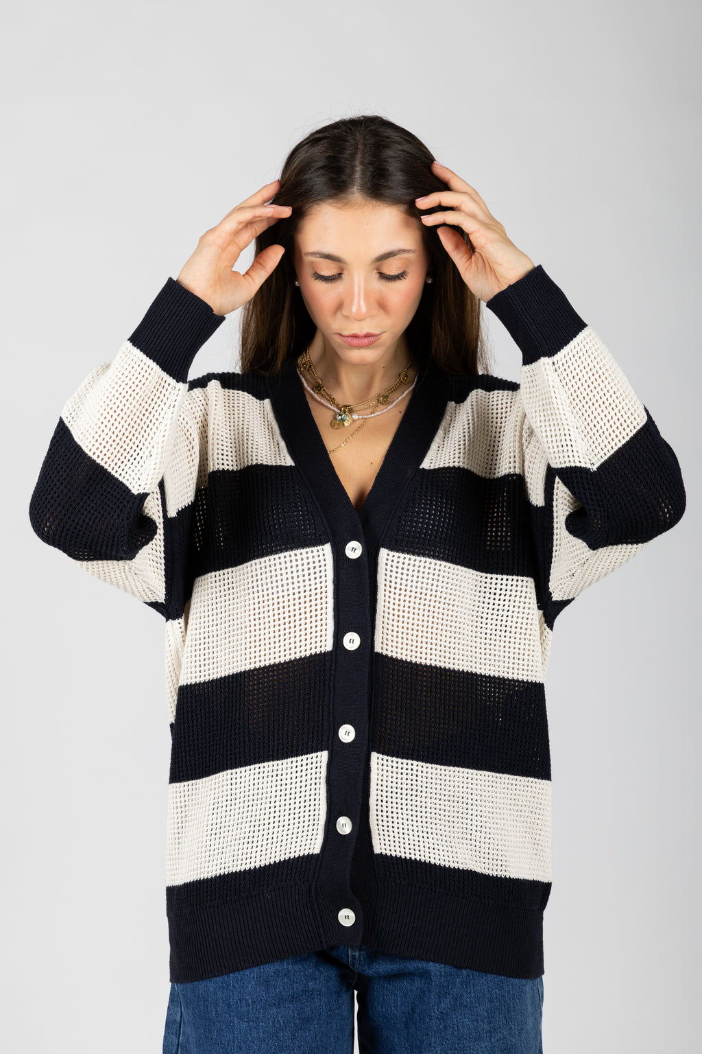 Cardigan a righe