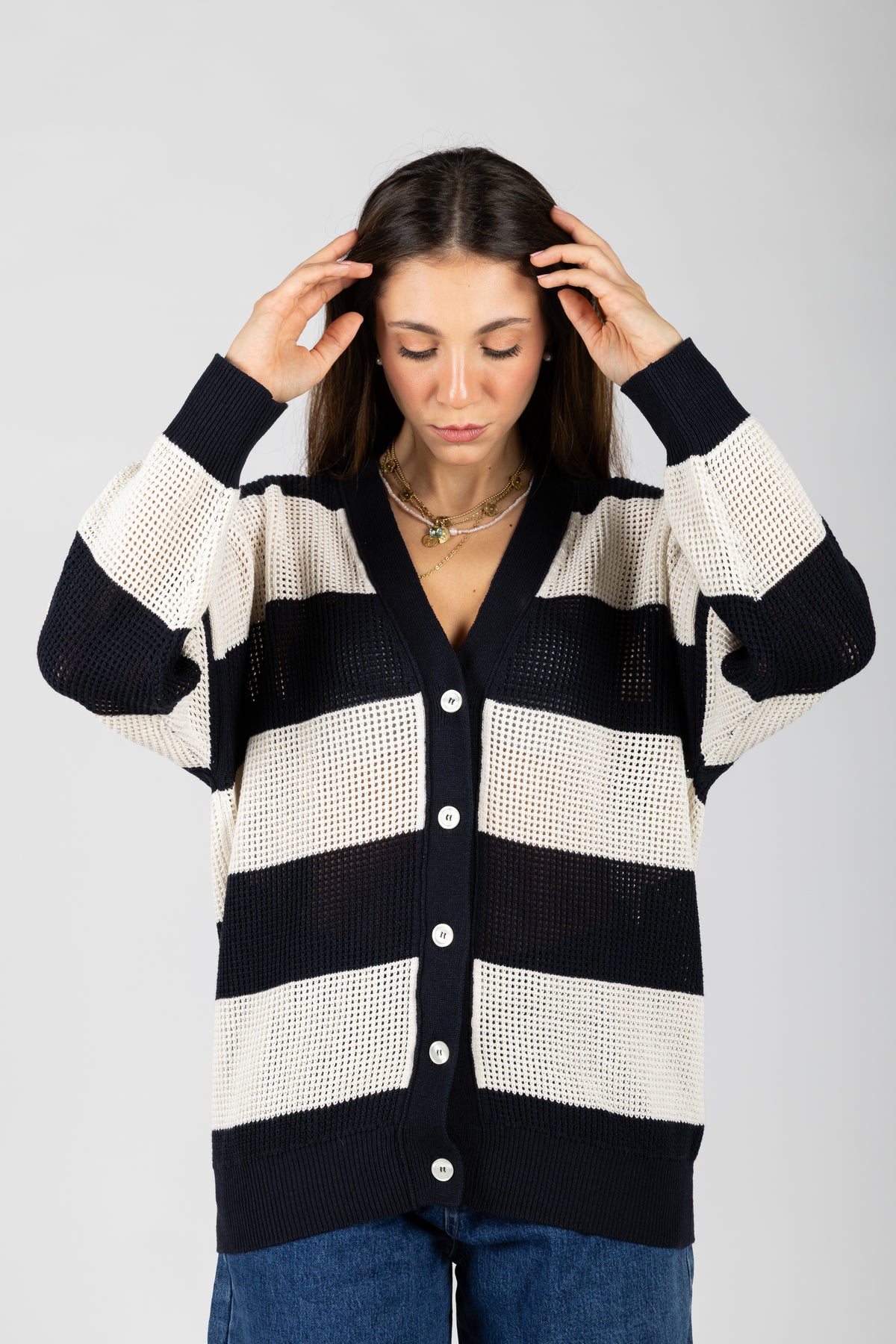 Cardigan a righe