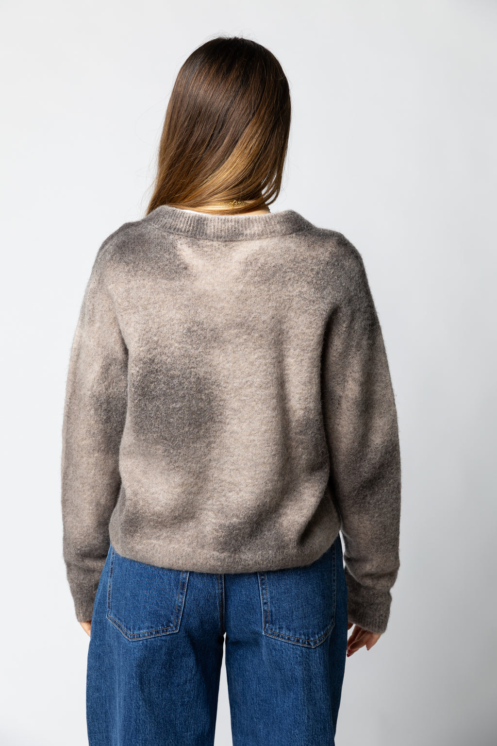 Maglia scollo V sfumata