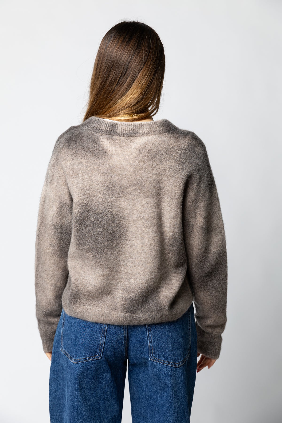Maglia scollo V sfumata
