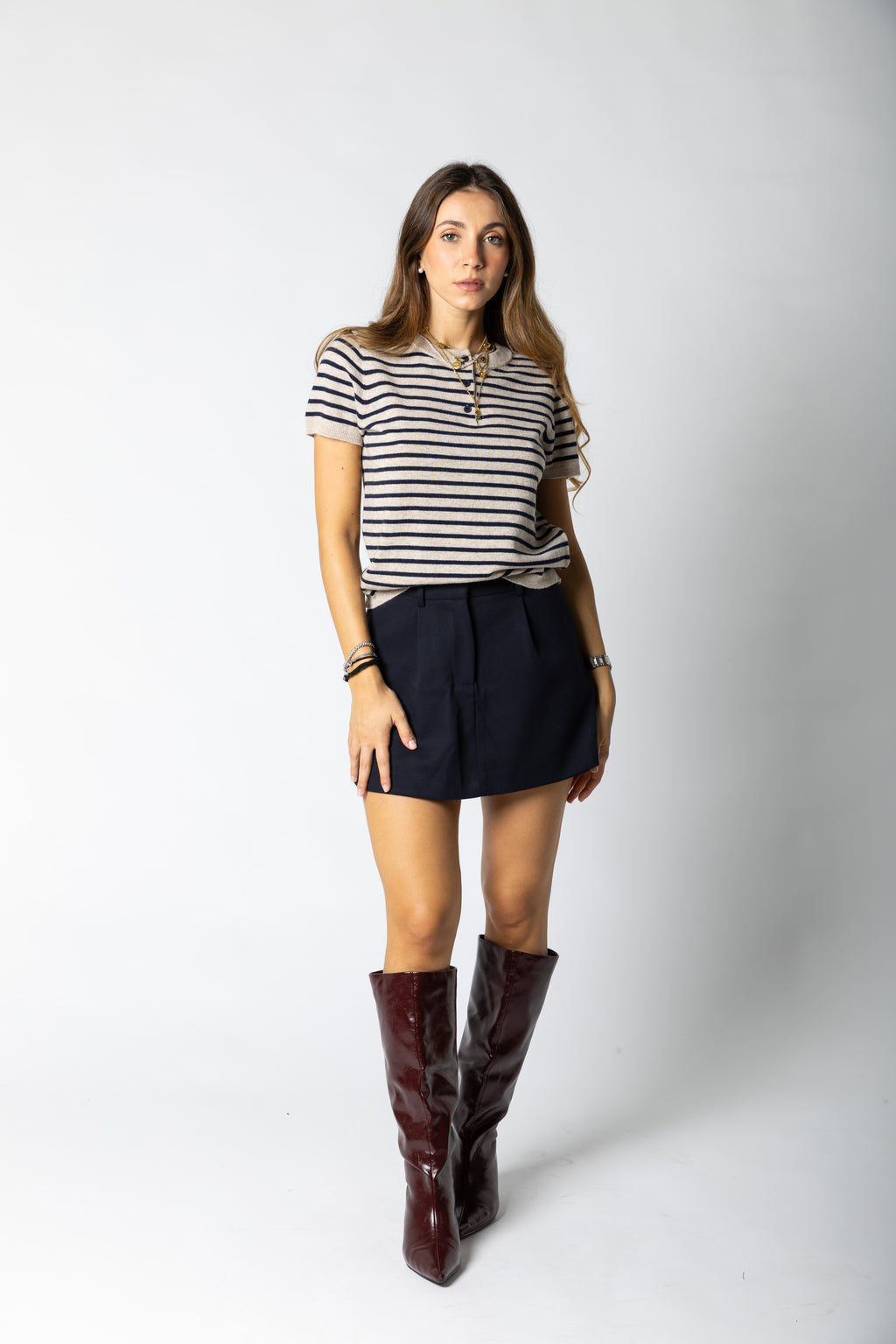 T-shirt in maglia Flerine