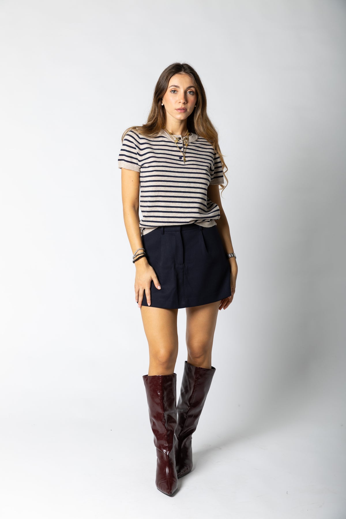 T-shirt in maglia Flerine