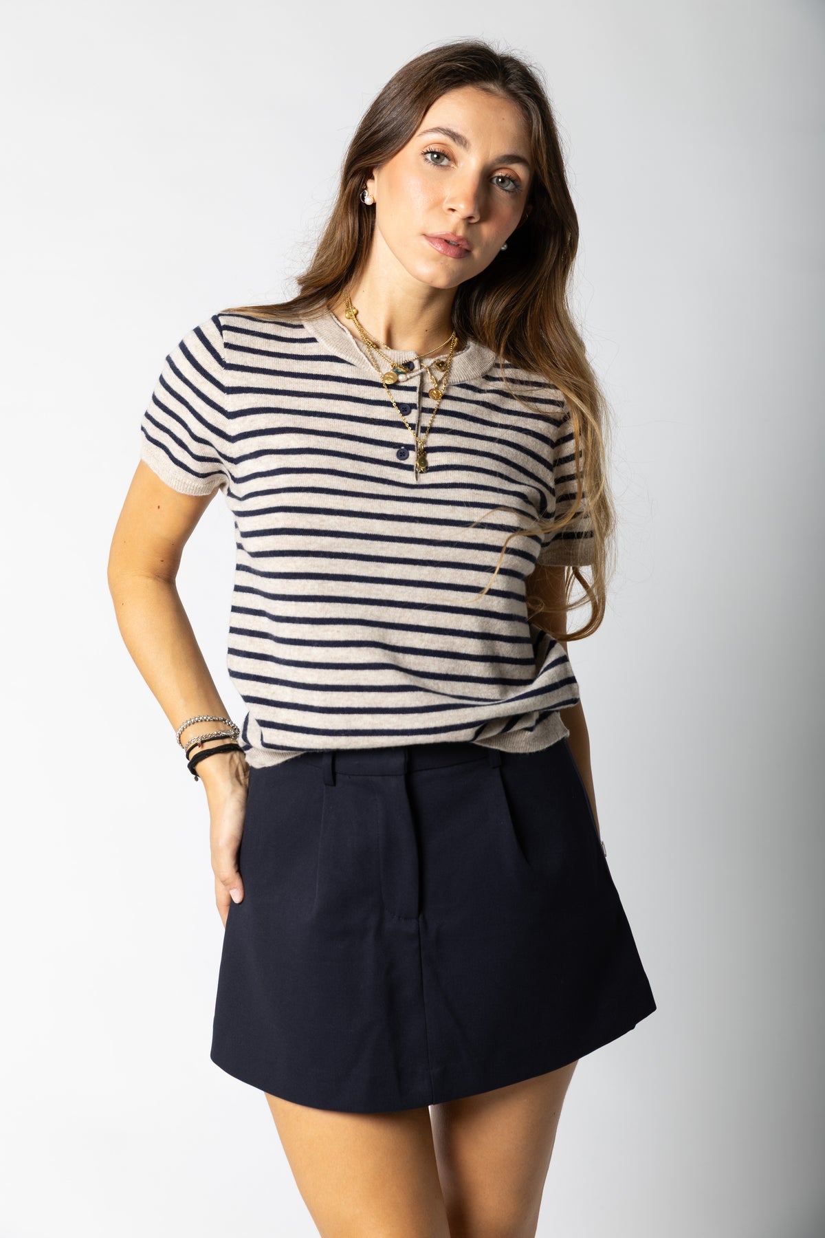 T-shirt in maglia Flerine