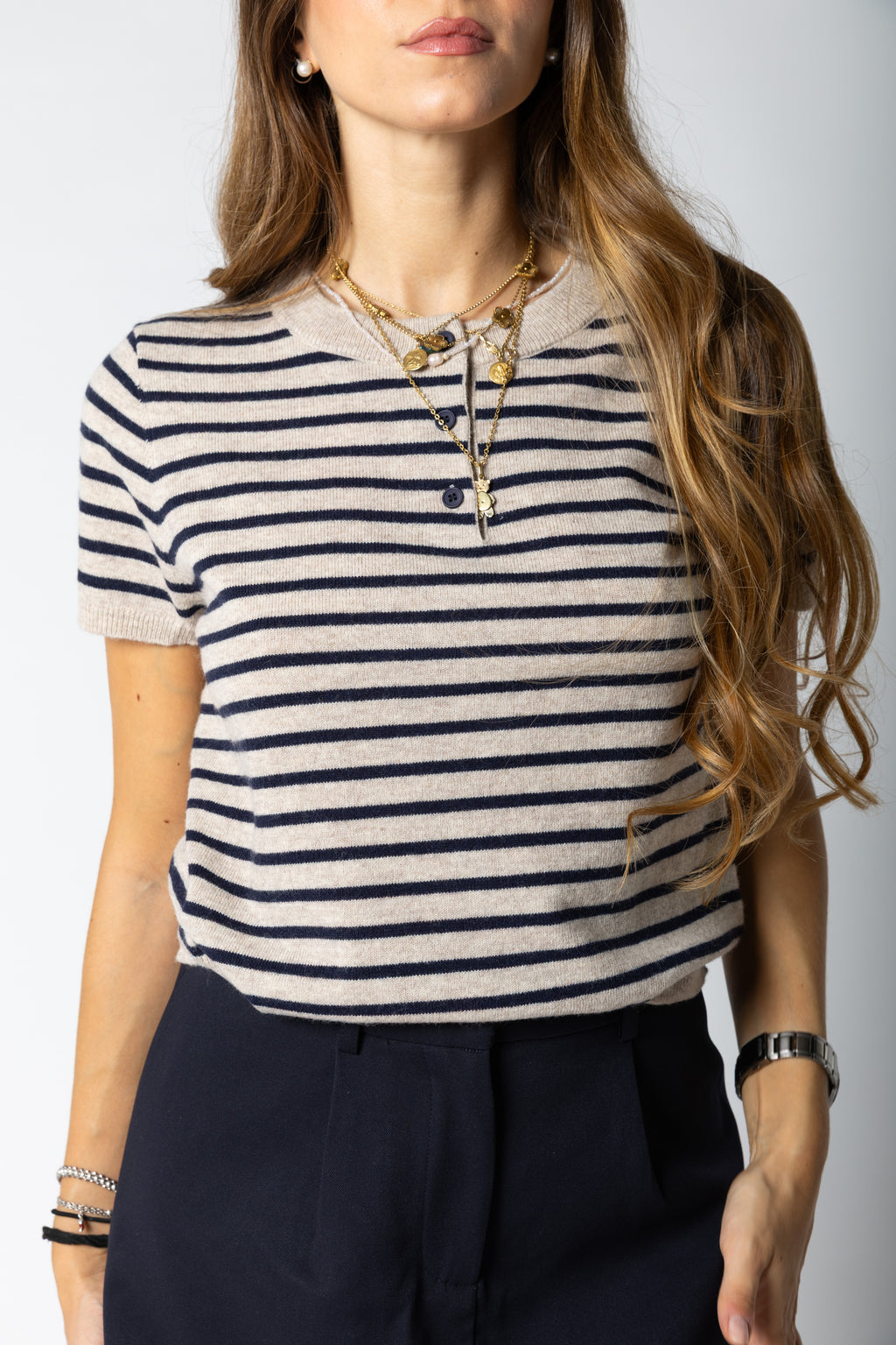T-shirt in maglia Flerine