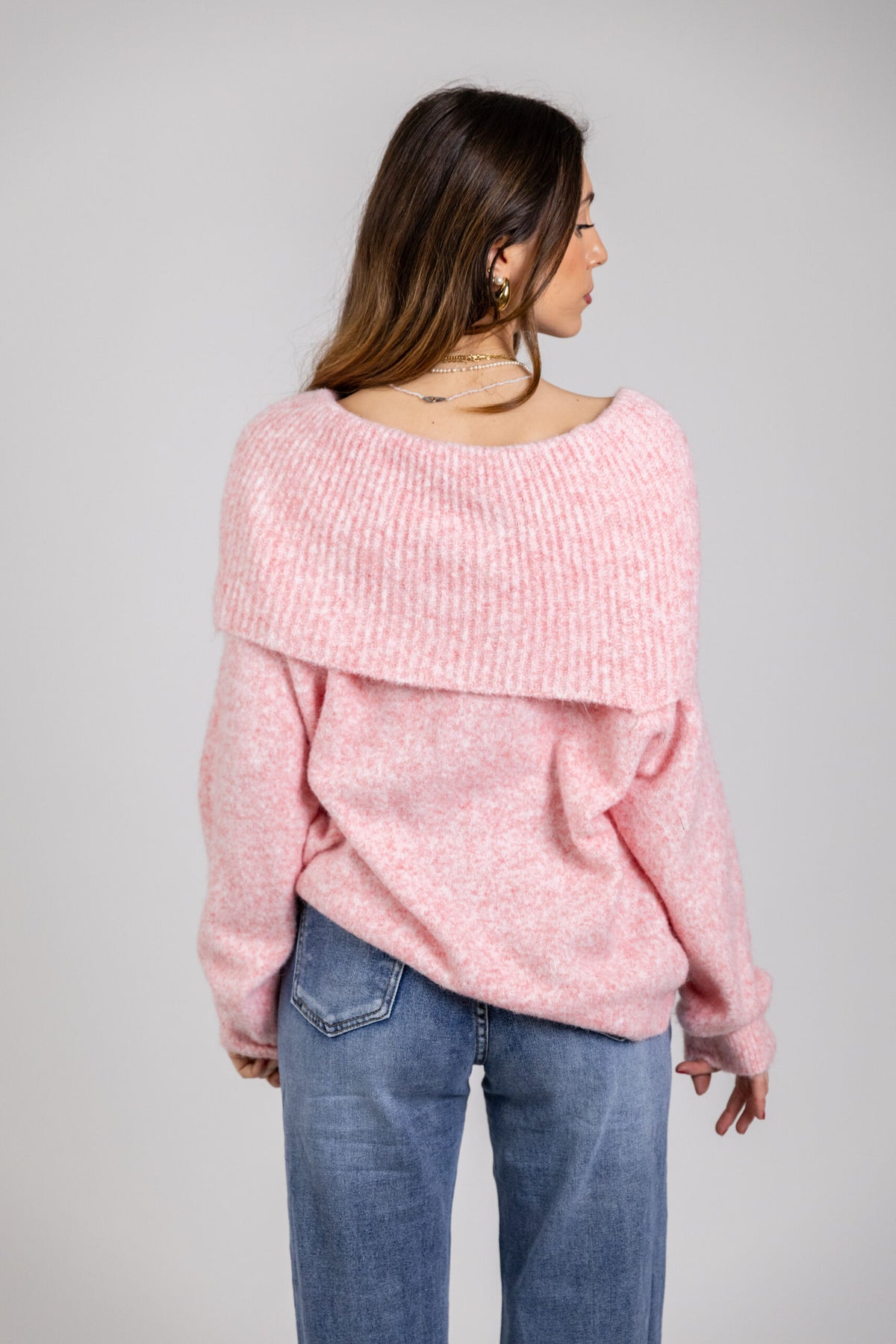 Maglia soft con scollo bardot