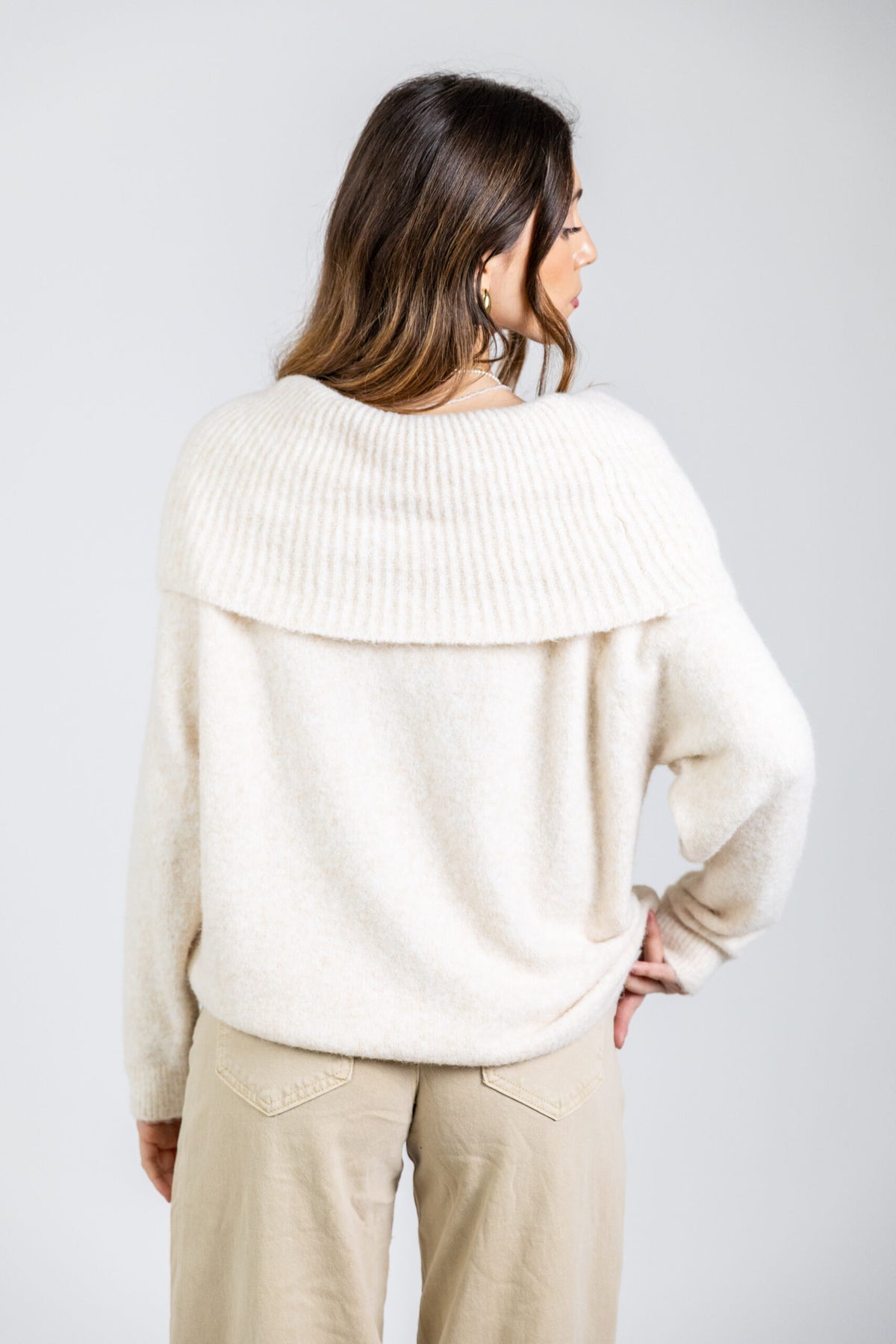 Maglia soft con scollo bardot
