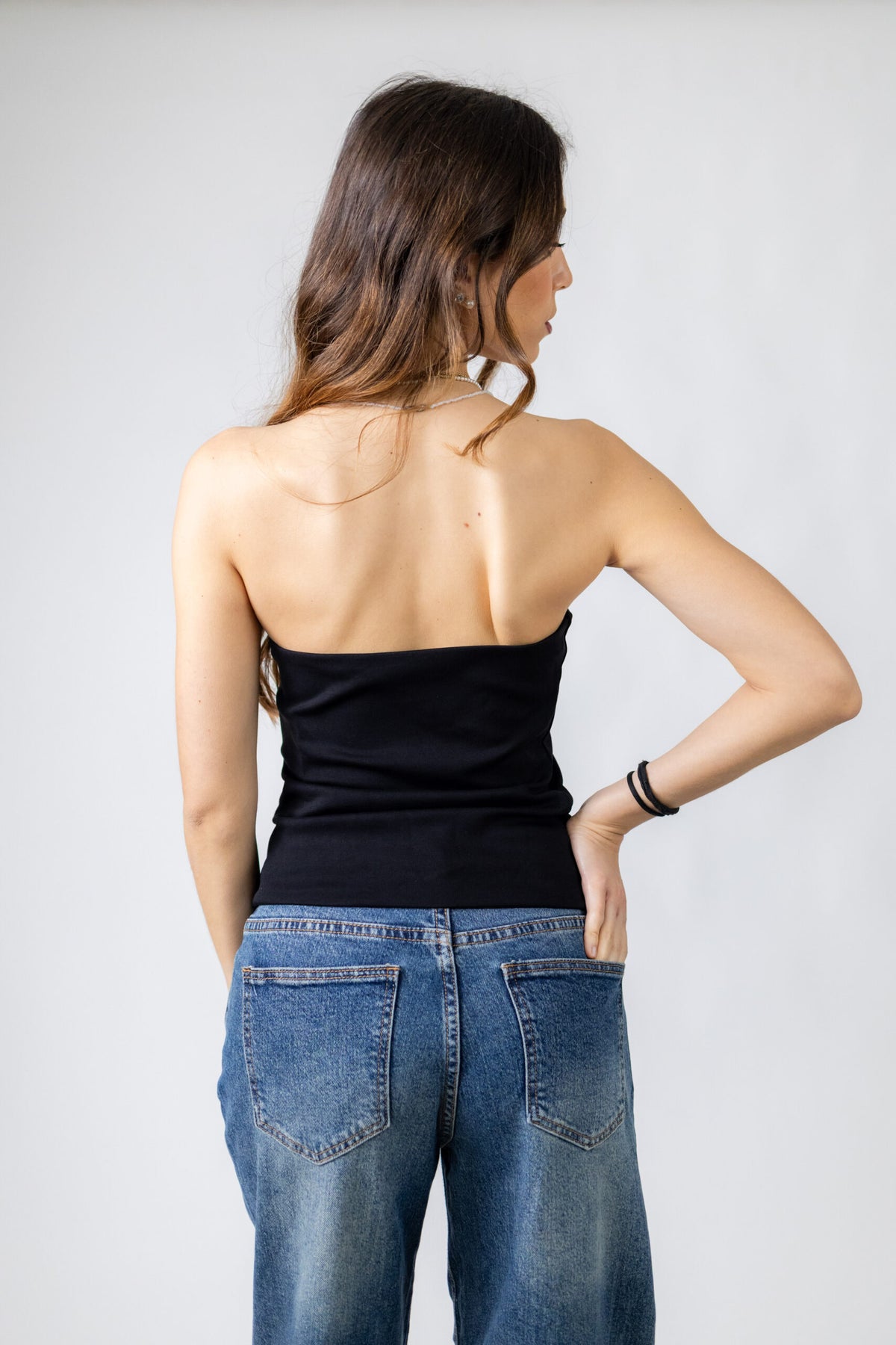Top a fascia in cotone elasticizzato