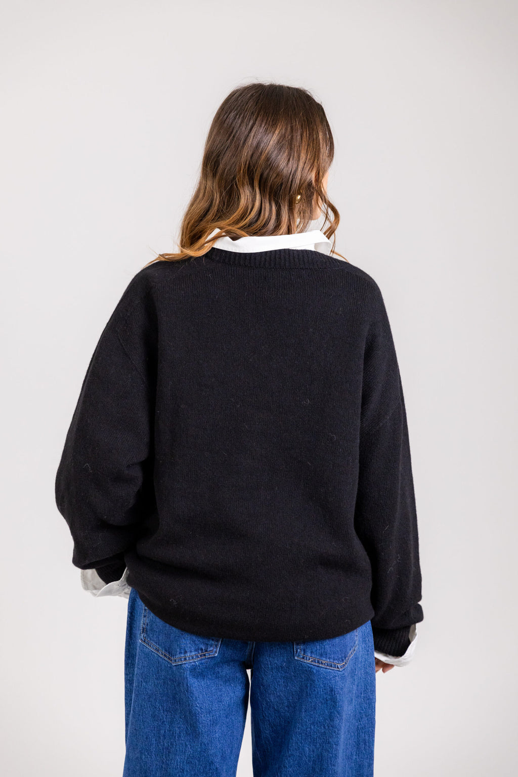 Maglione scollo a V in lana & cashmere