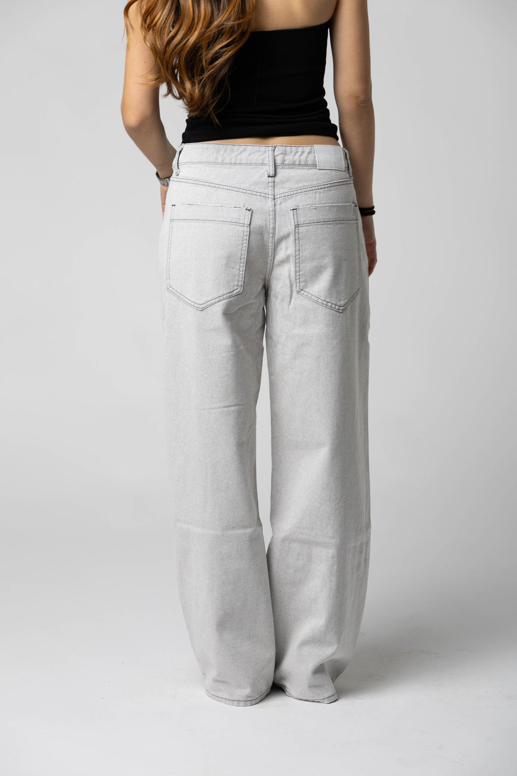 Glamorous - Jeans wide leg in denim grigio