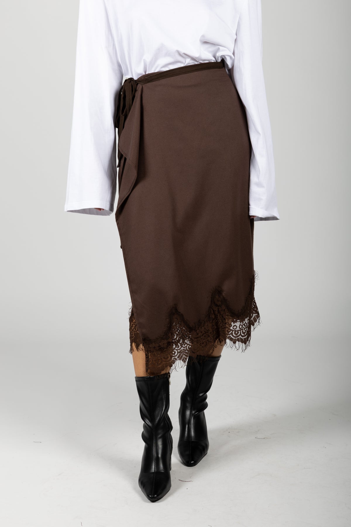 Longuette con inserto in pizzo
