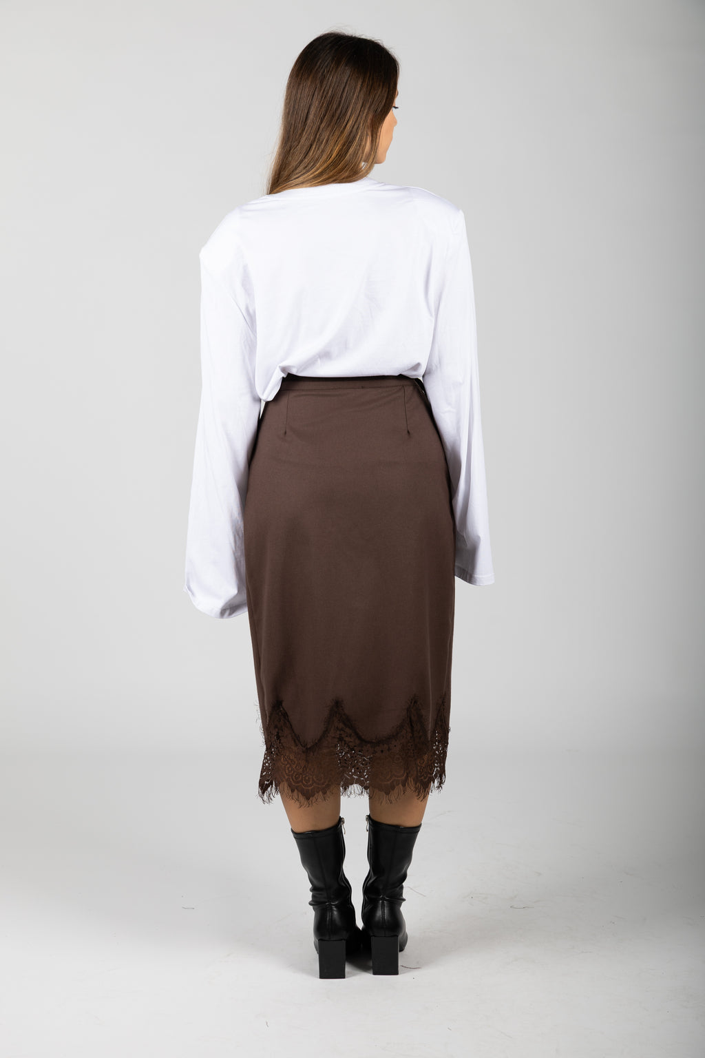 Longuette con inserto in pizzo