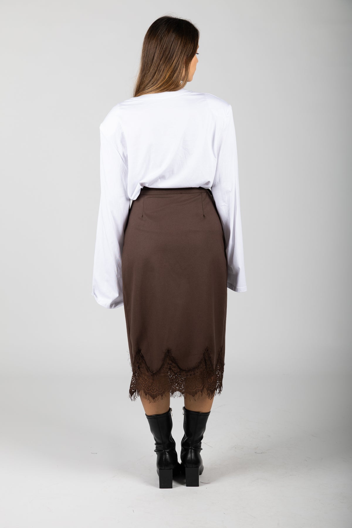 Longuette con inserto in pizzo