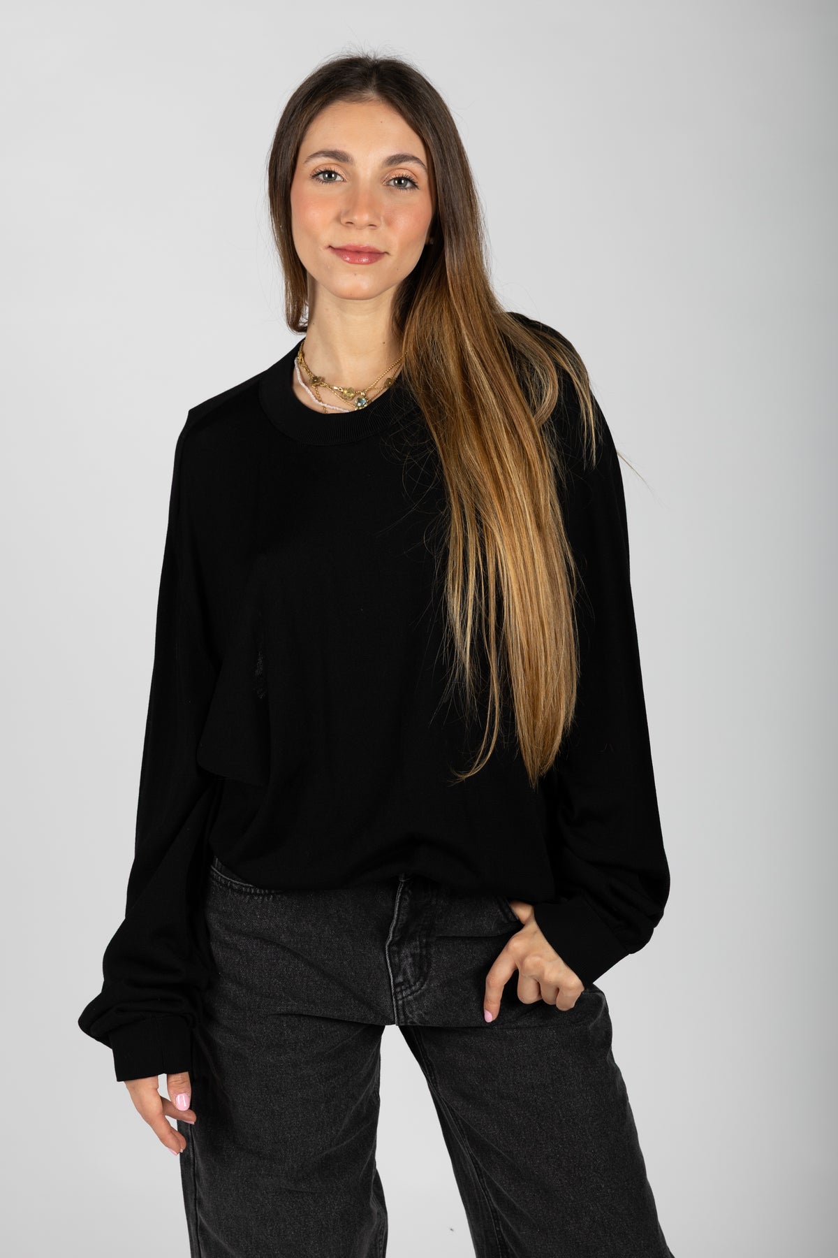 Maglia con schiena in voilè