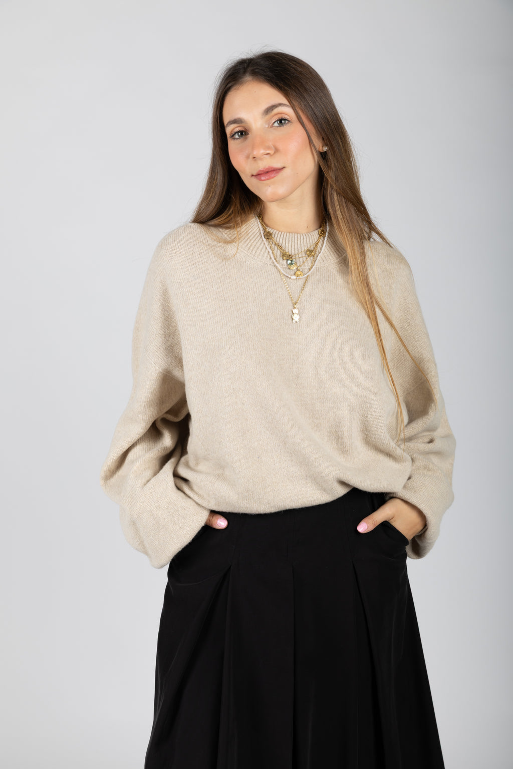 Maglione oversize in cashmere
