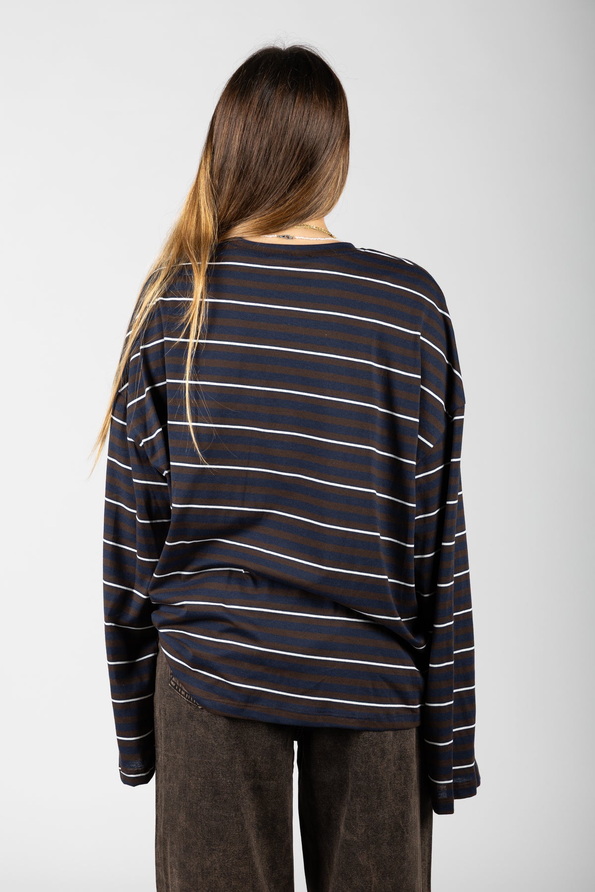 T-shirt a righe manica lunga