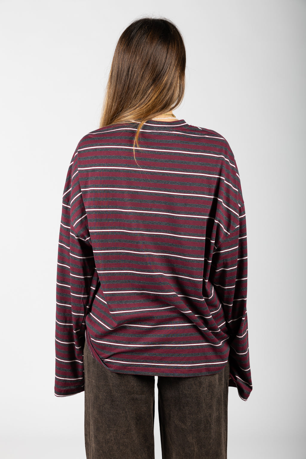 T-shirt a righe manica lunga