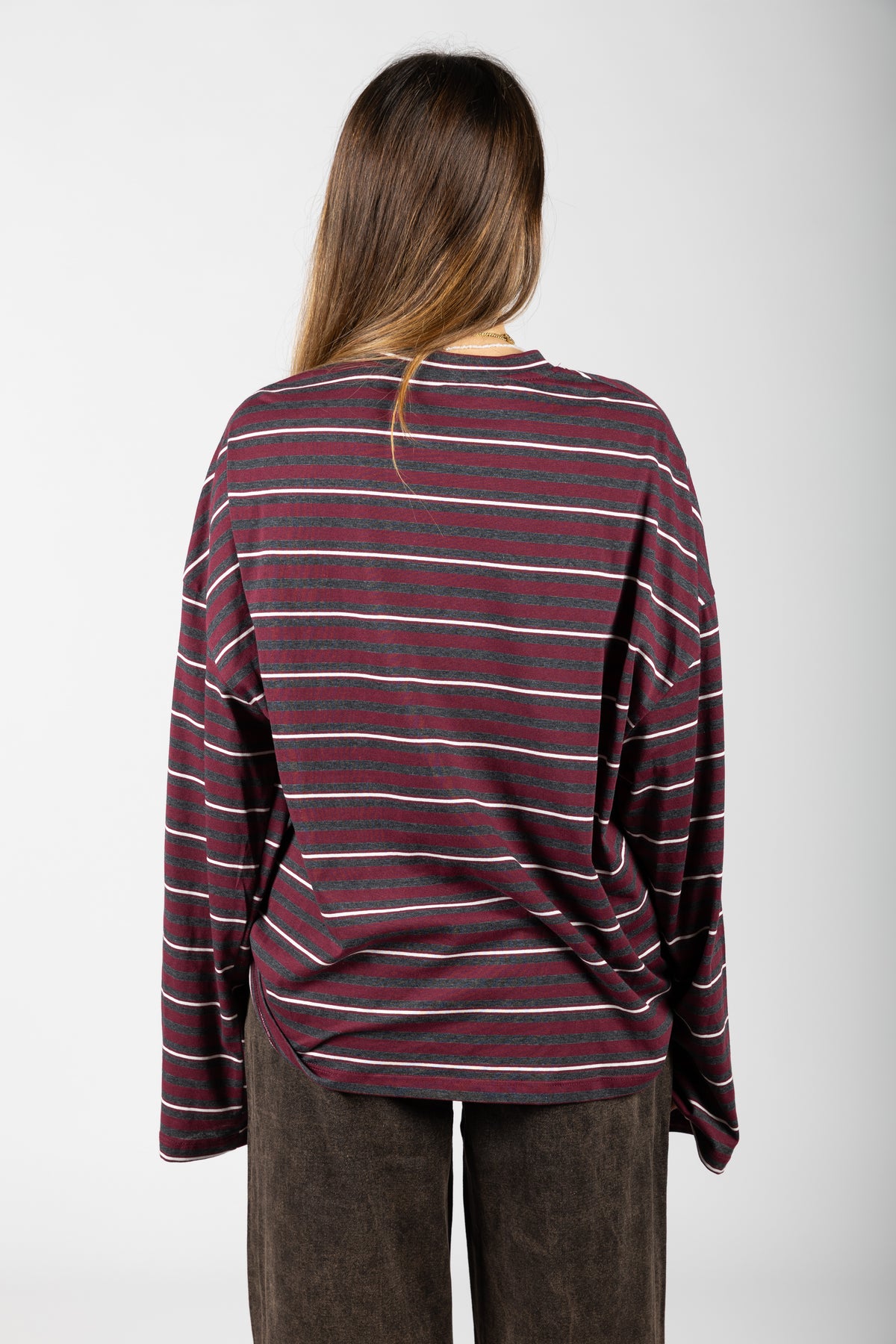 T-shirt a righe manica lunga