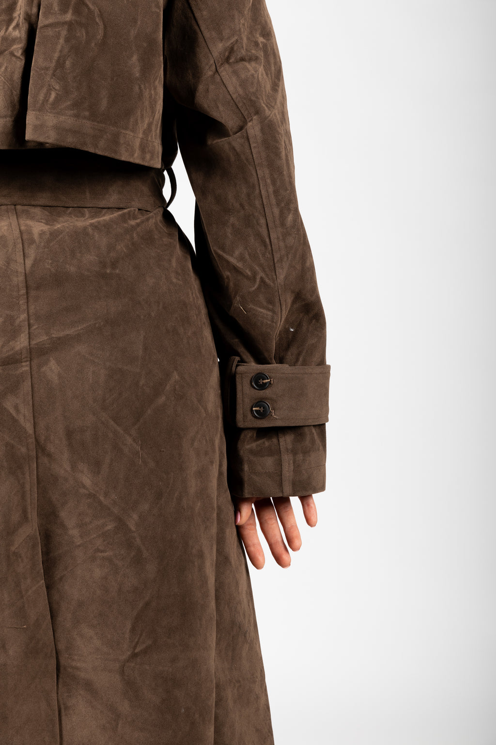 Trench lungo in suede