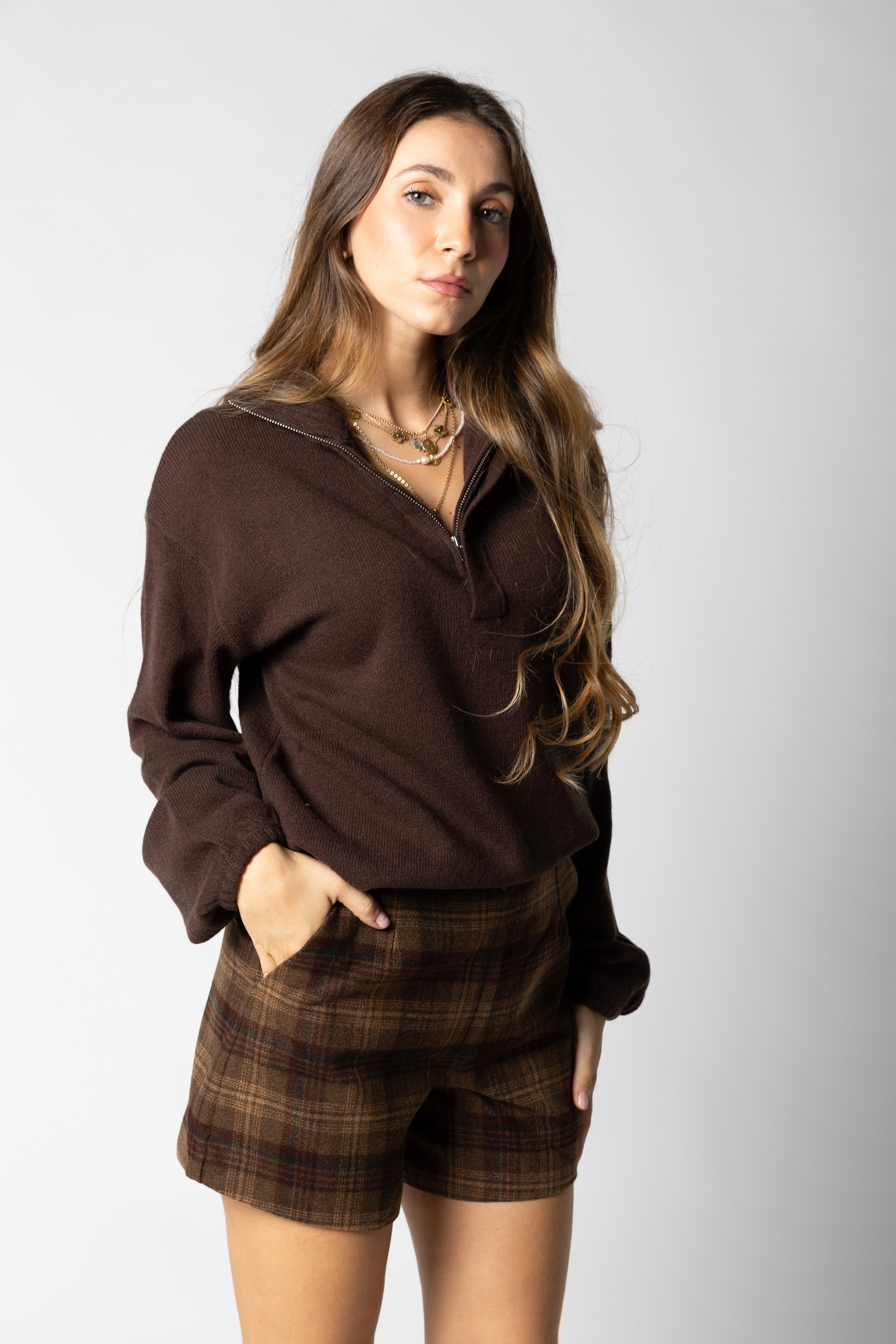 Maglia colletto zip Valaura