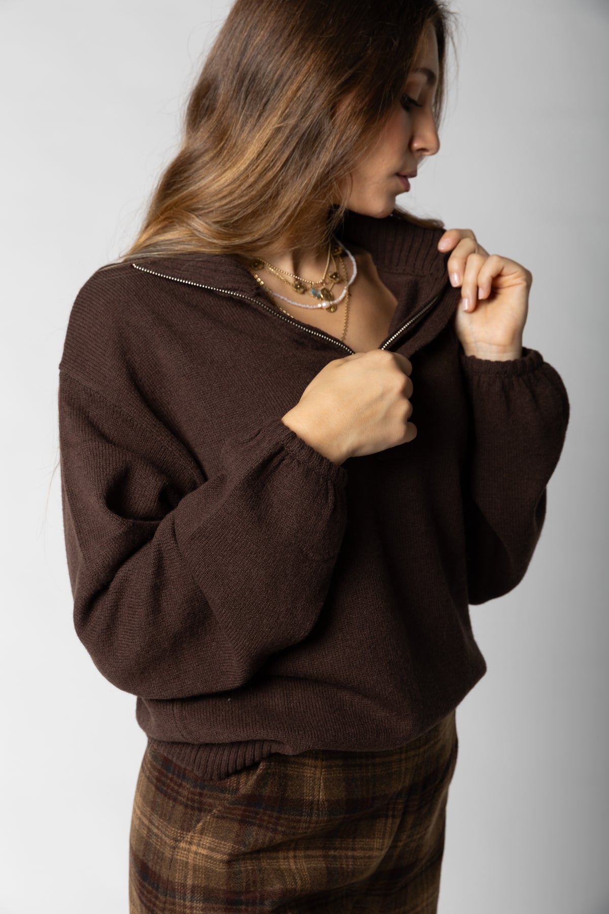 Maglia colletto zip Valaura