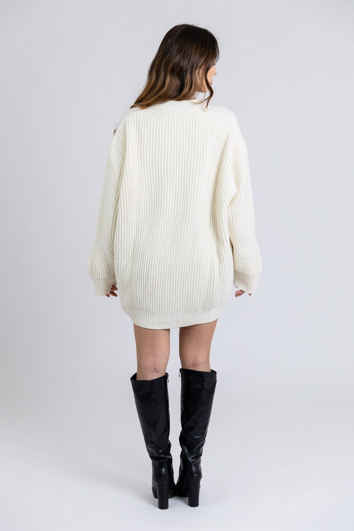 Cardigan costa inglese oversize in lana