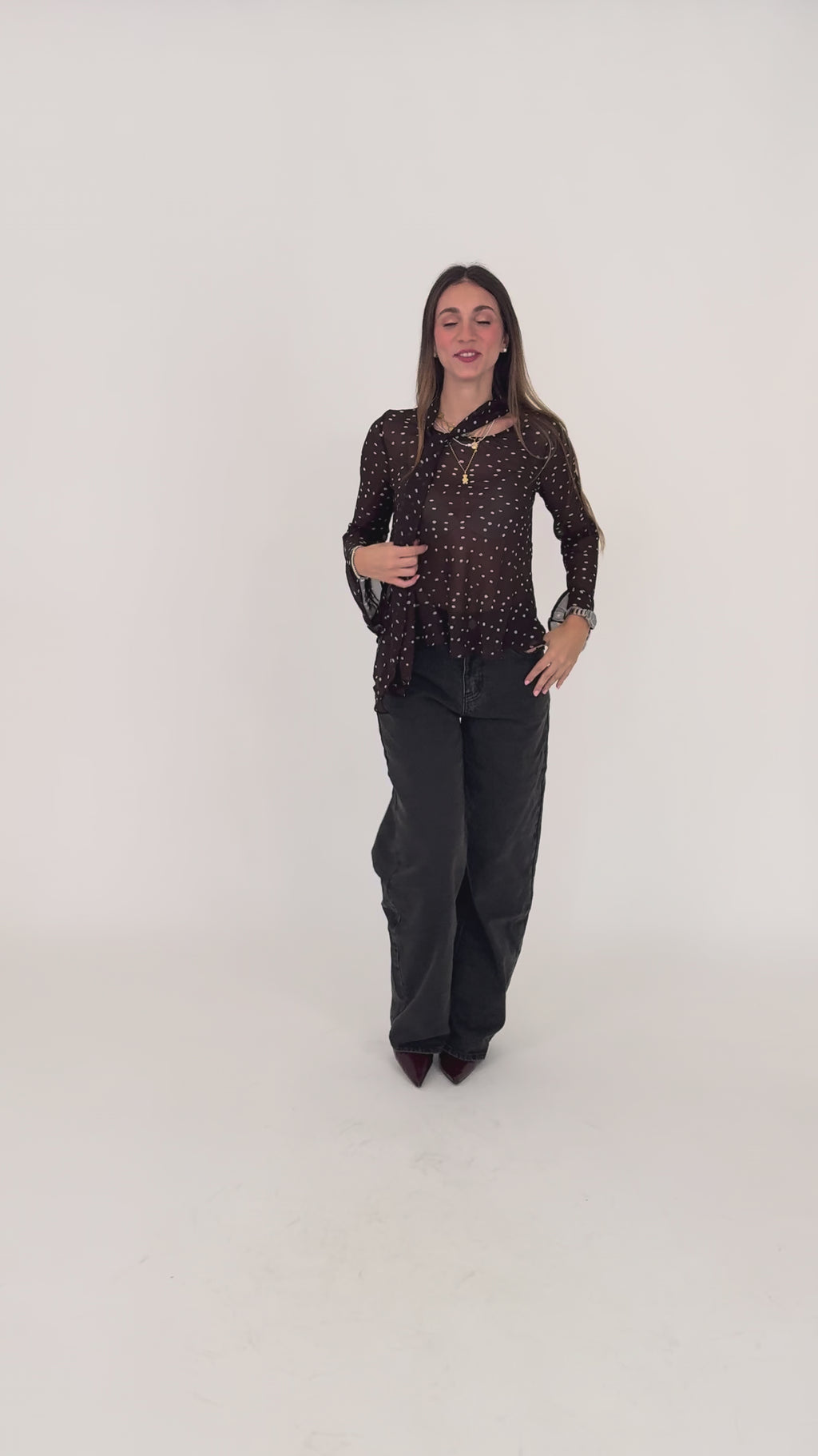 Blusa in voilè pois