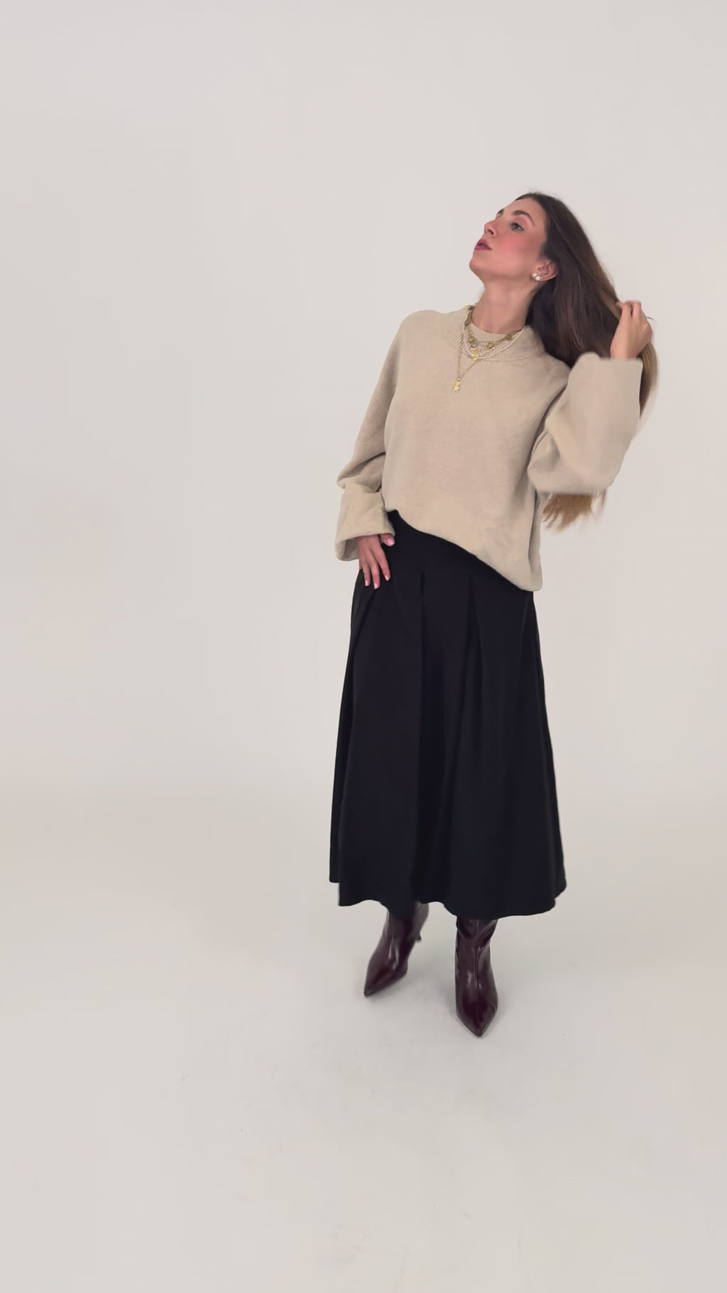Maglione oversize in cashmere