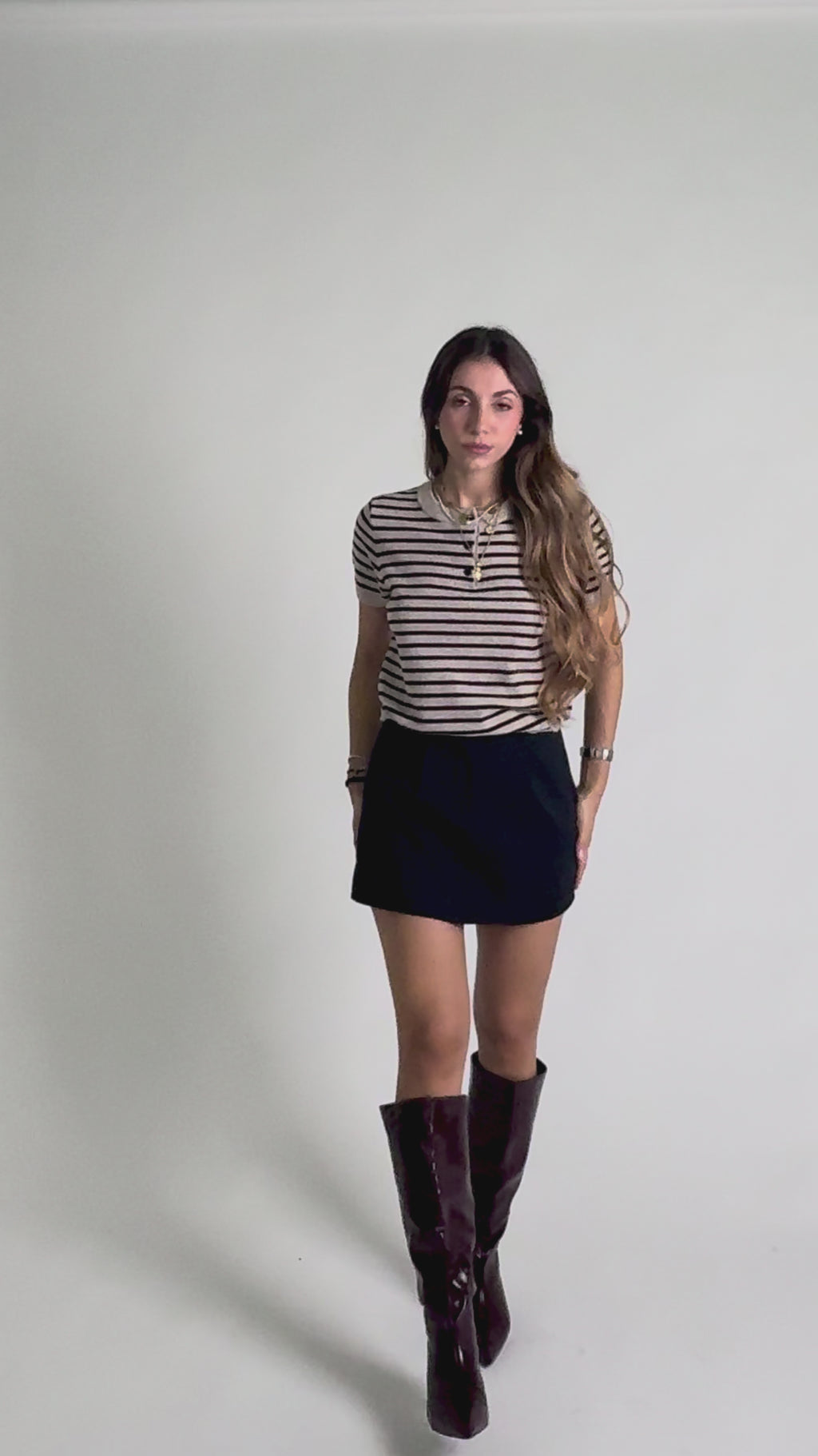 T-shirt in maglia Flerine