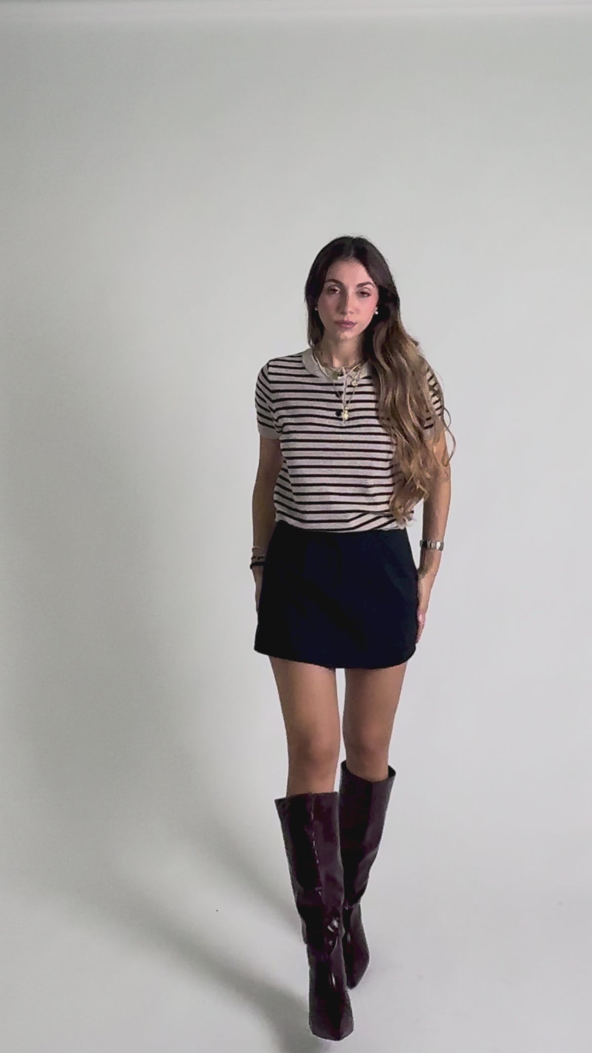 T-shirt in maglia Flerine