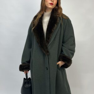 VINTAGE - Cappotto in lana con dettagli pelliccia - immagine 2