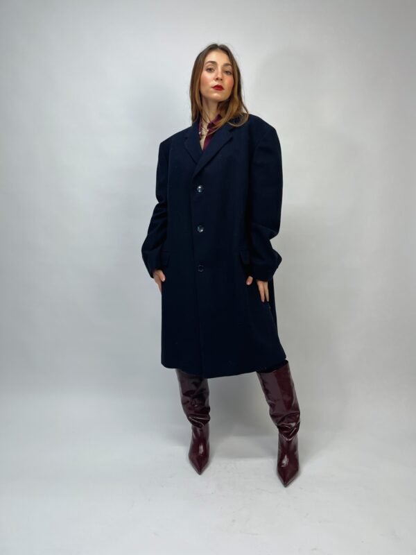 VINTAGE - Cappotto in lana lungo ed oversize