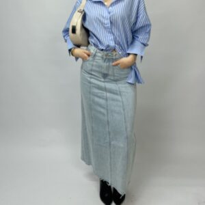 WNDR GRL - Gonna lunga in denim con spacco - immagine 2